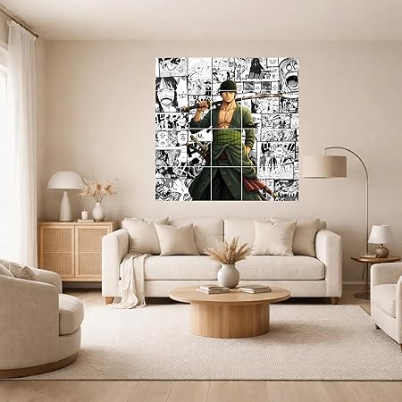 One Piece Zoro Manga Collage Split Poster Pack - Set of 20 HD Anime Posters (7x10 Inch) - Image 2